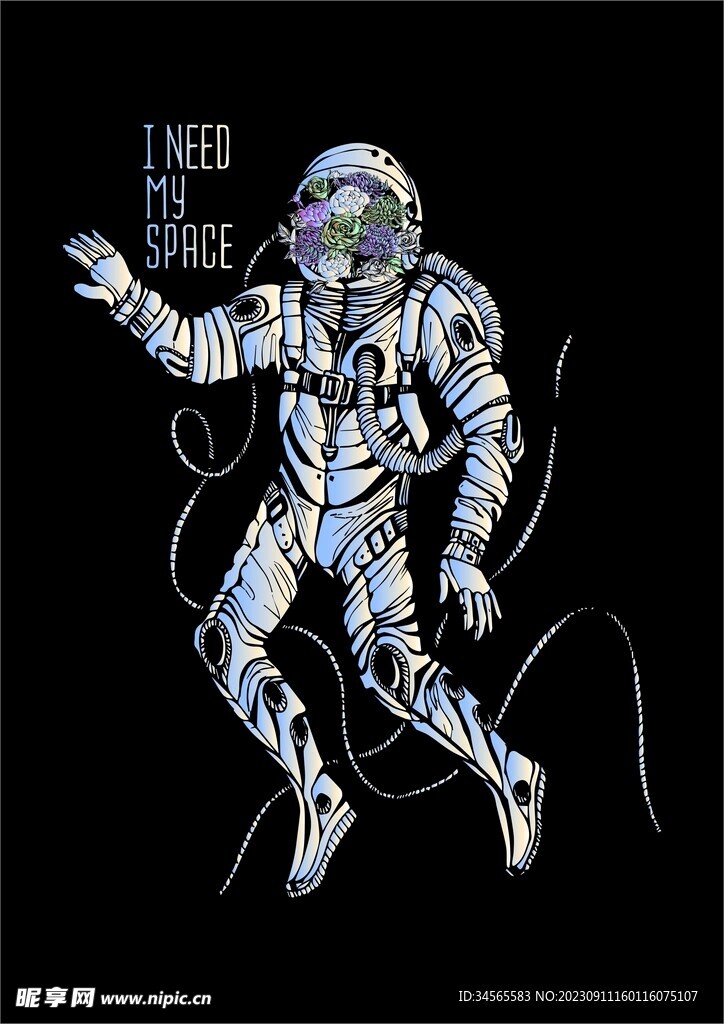 宇航员太空人 开花