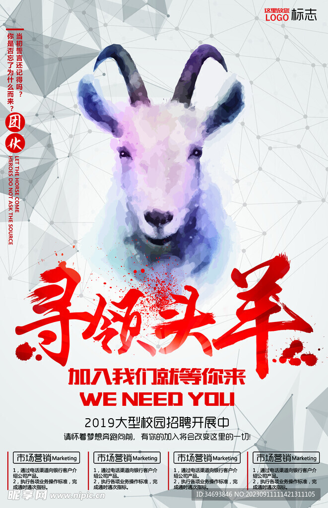 寻领头羊招聘海报