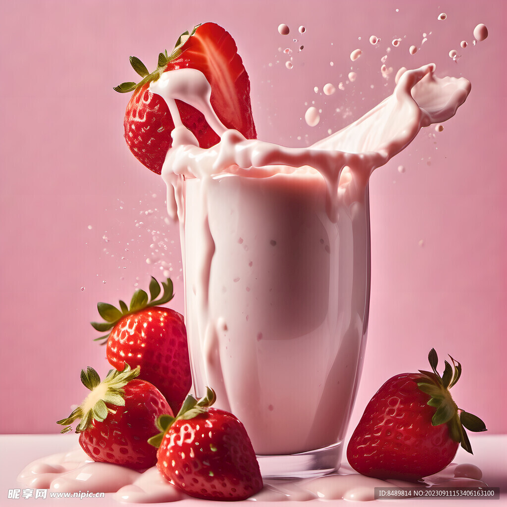草莓奶昔图片