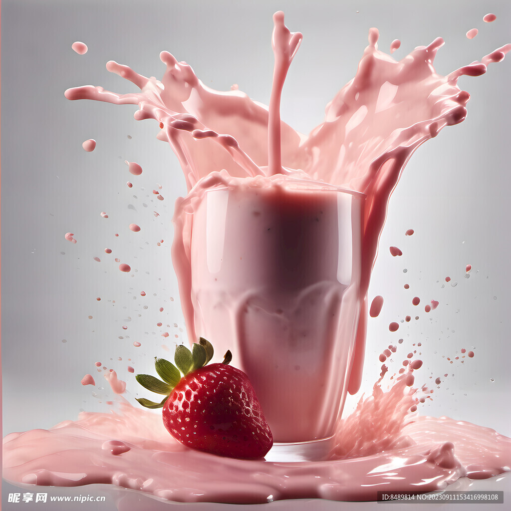 草莓奶昔图片