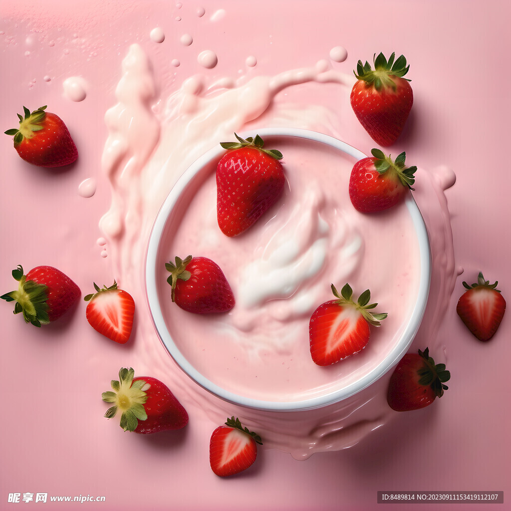 草莓奶昔图片
