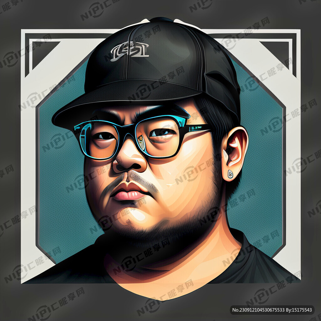 几何构成 滑板背景 黑框眼镜男