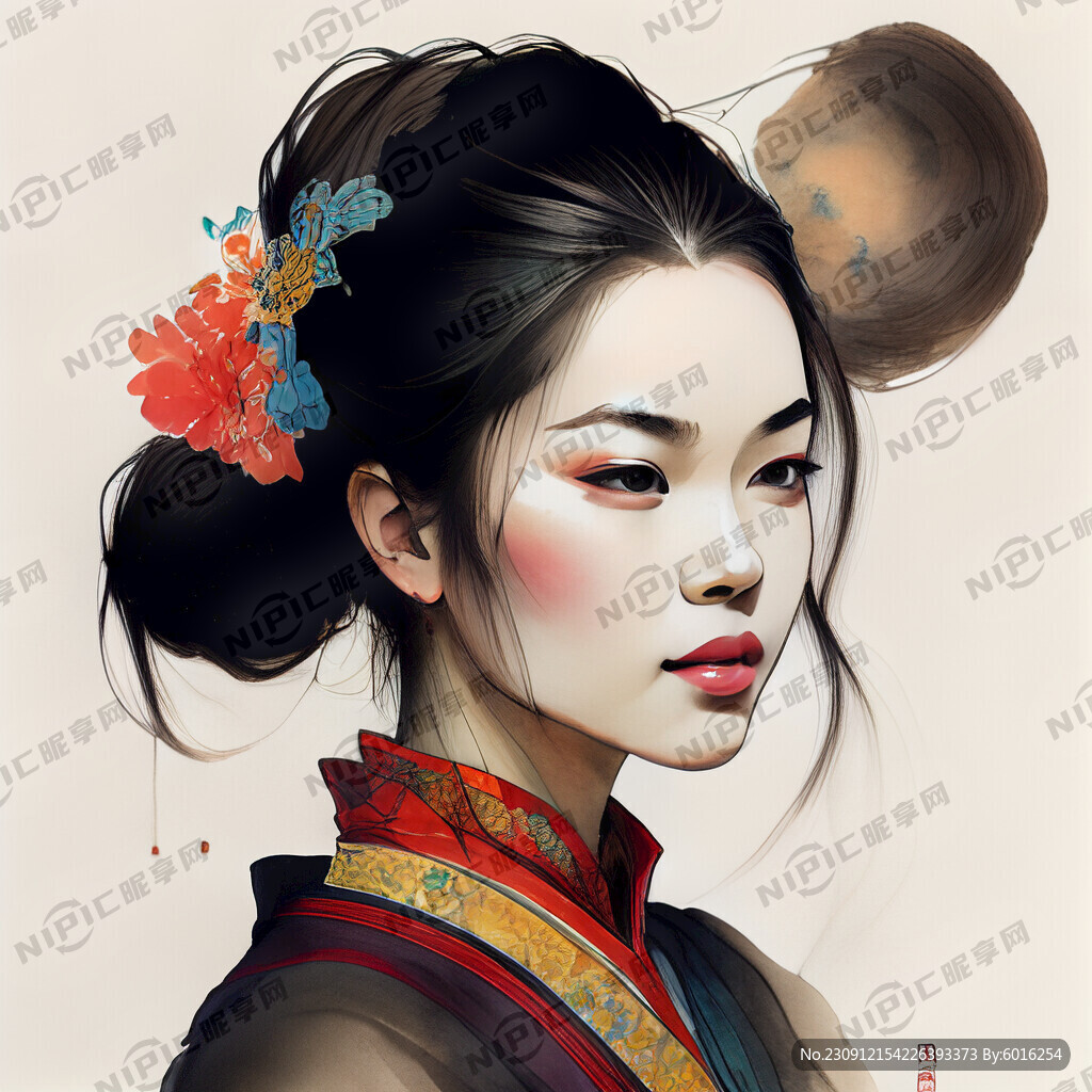 中国风 头发 头型 线条