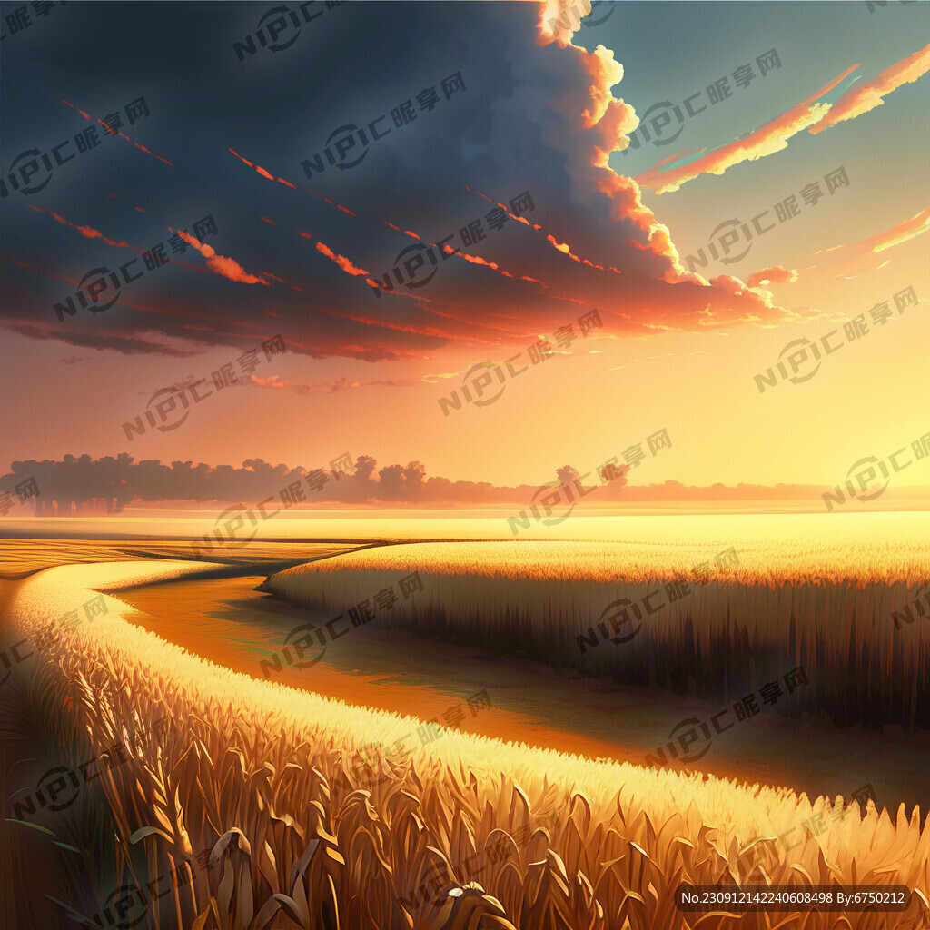 大麦 壮丽风光 艺术创想