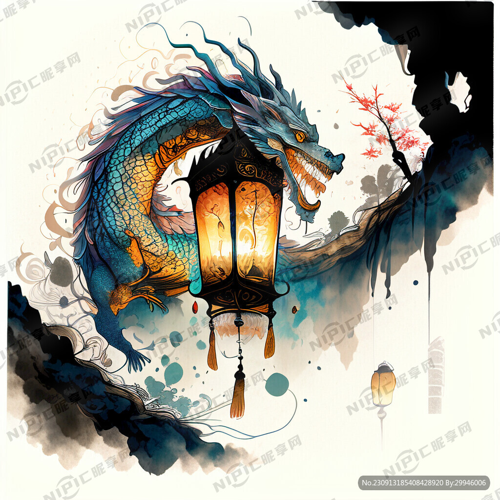 龙超广角国潮风格广阔视野灯笼浮