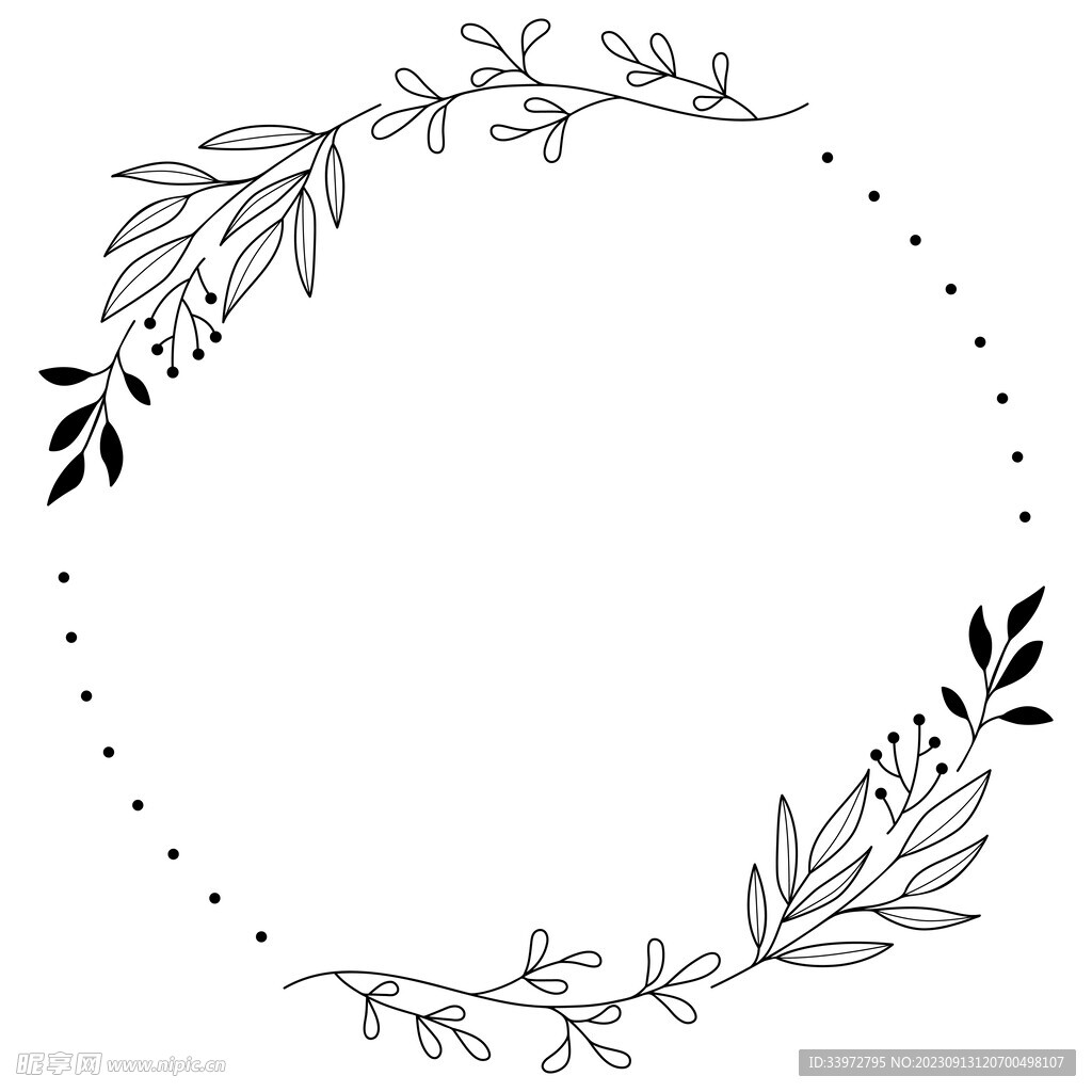 花环枝手绘风格