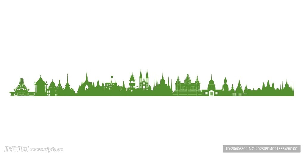 东南亚国家建筑剪影