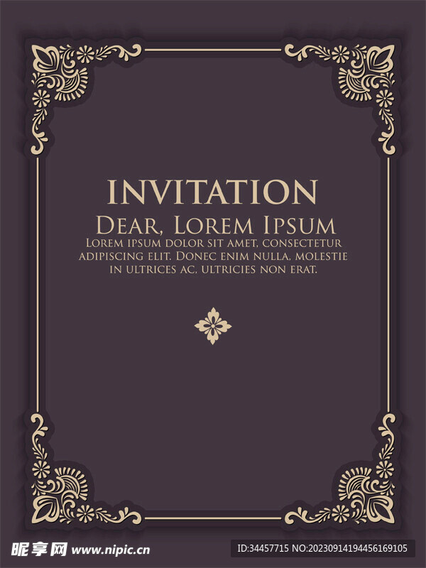 邀请函花纹边框