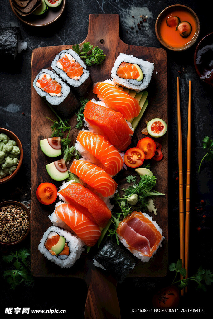 暗黑系寿司摄影图