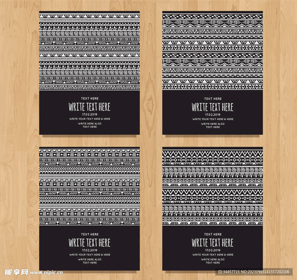 波西米亚花纹卡片