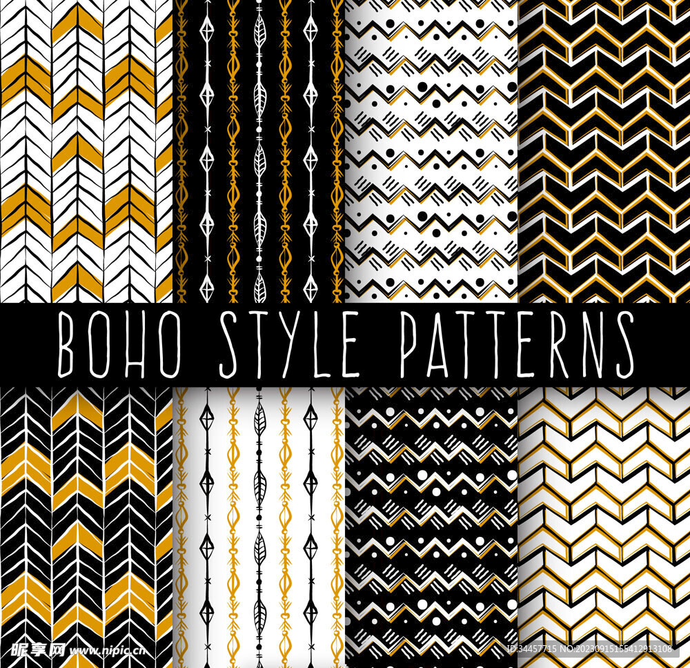 波西米亚风无缝背景