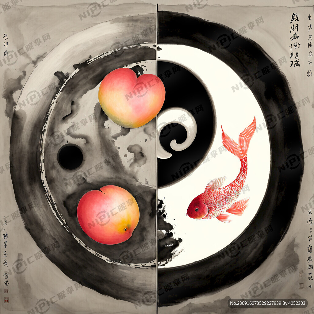 两个不同方向的抽象桃心