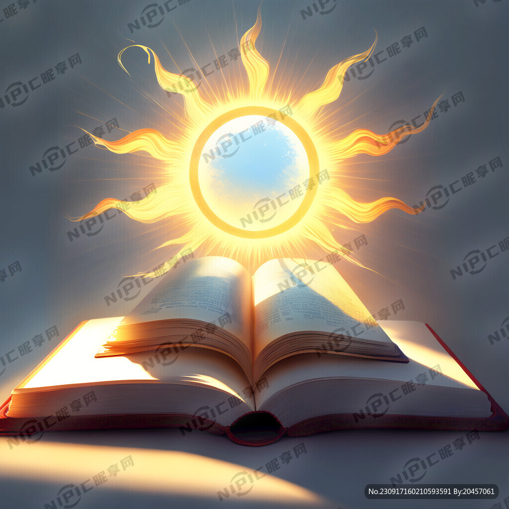 阳光照在书本上