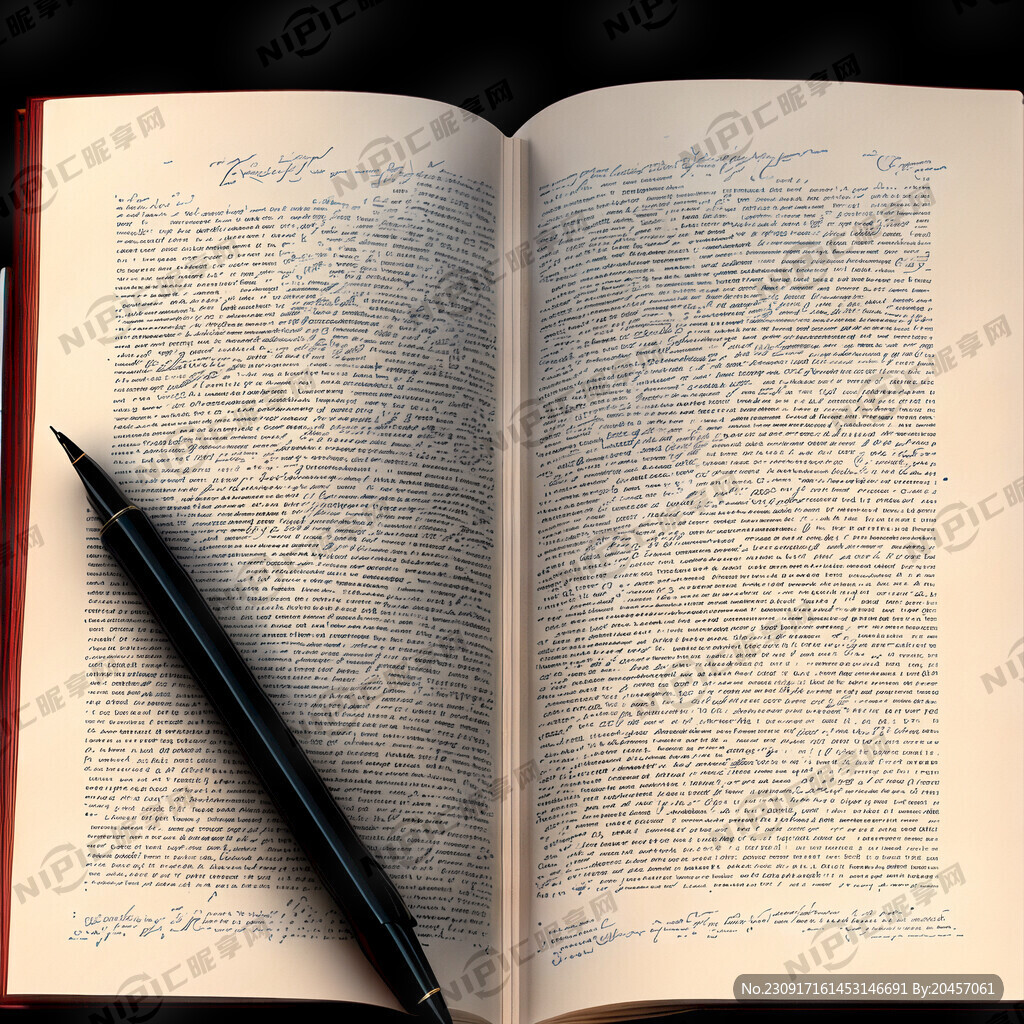 书页打开了 一支钢笔放在旁边