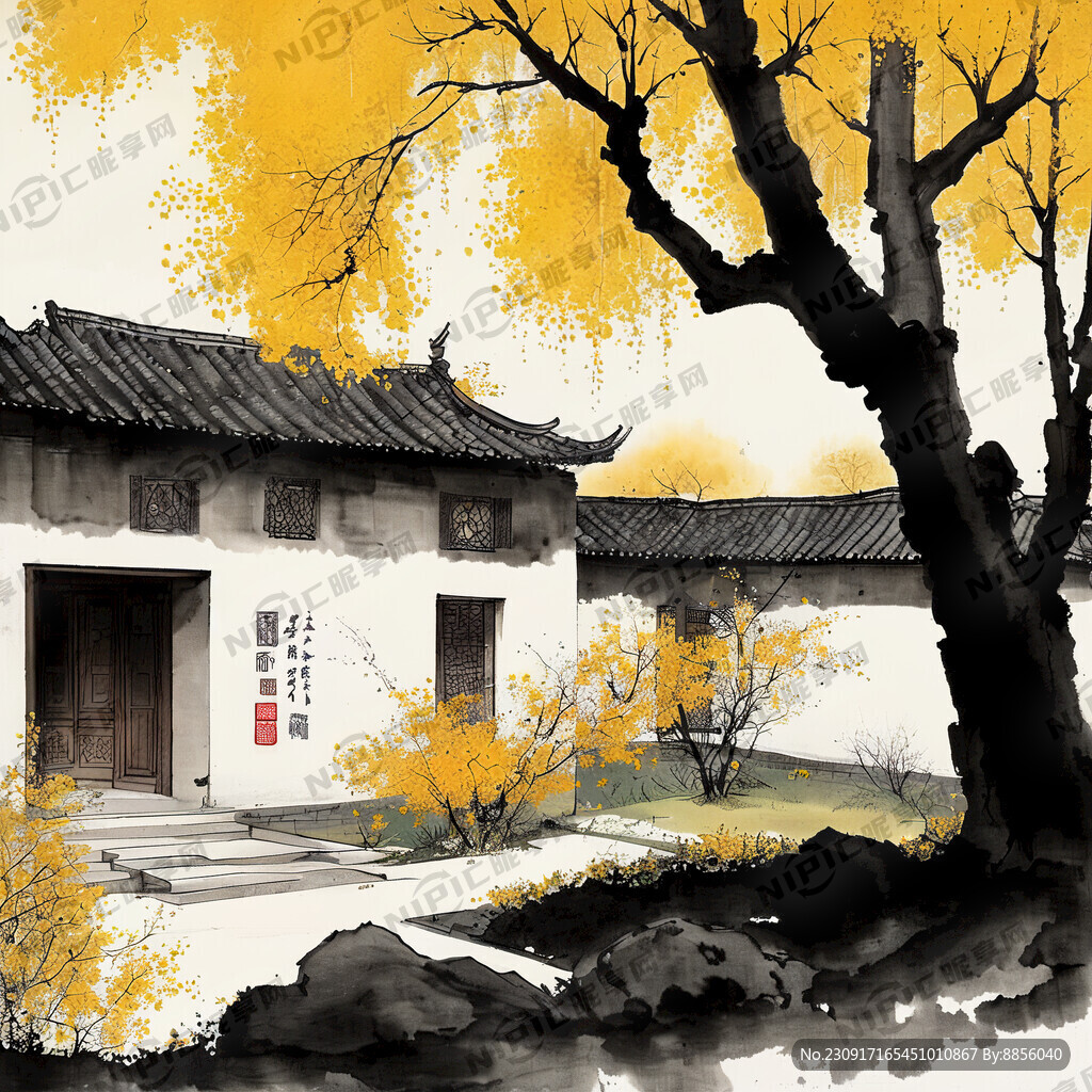 农家小院。银杏林