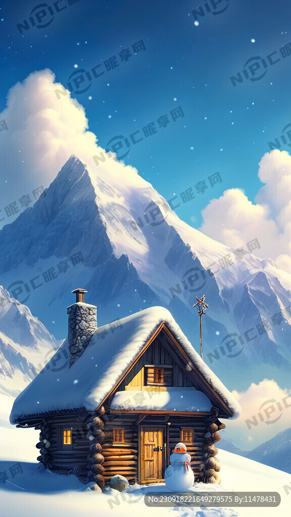 冬天 美丽的雪 梦幻 山