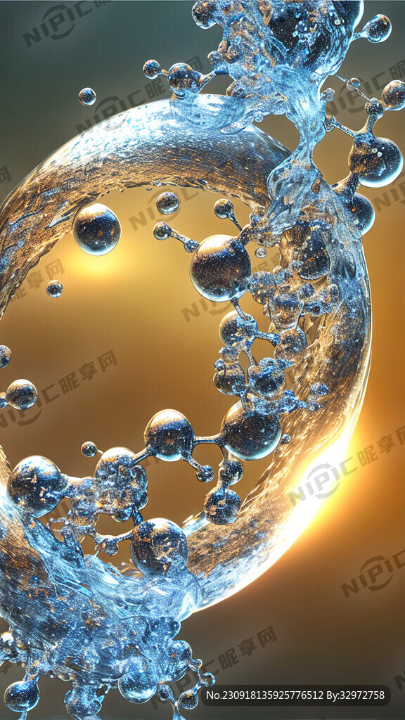 水 分子 高清 透视 光效