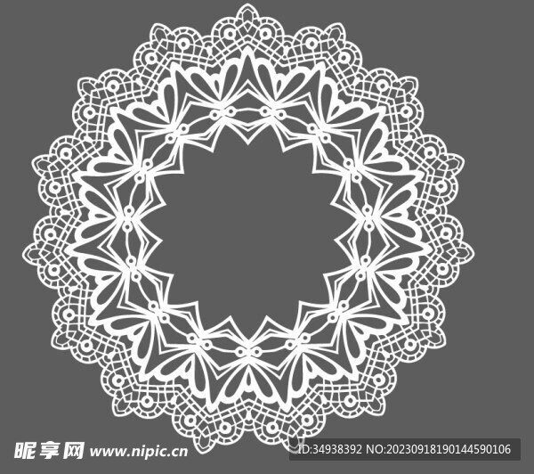 蕾丝圆形矢量花纹花边