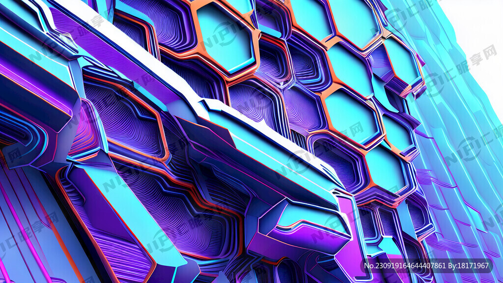 未来科技感 线条 机理 蜂巢