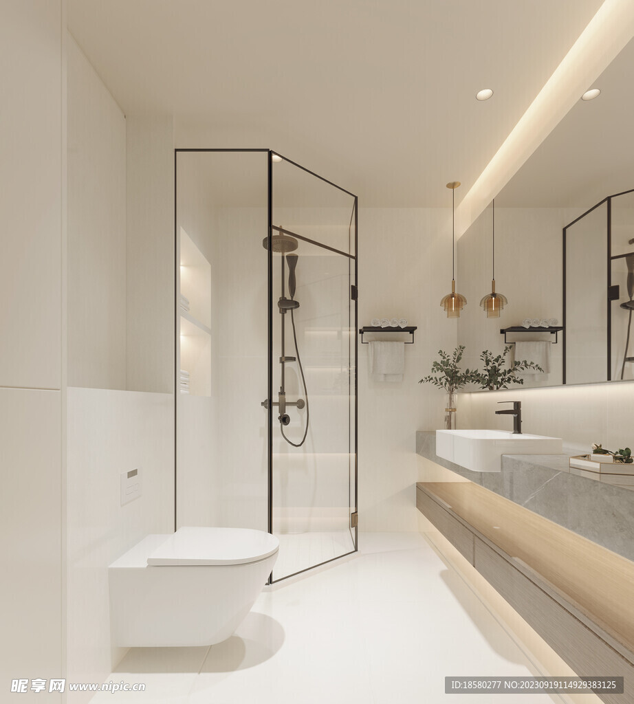 现代卫生间效果图