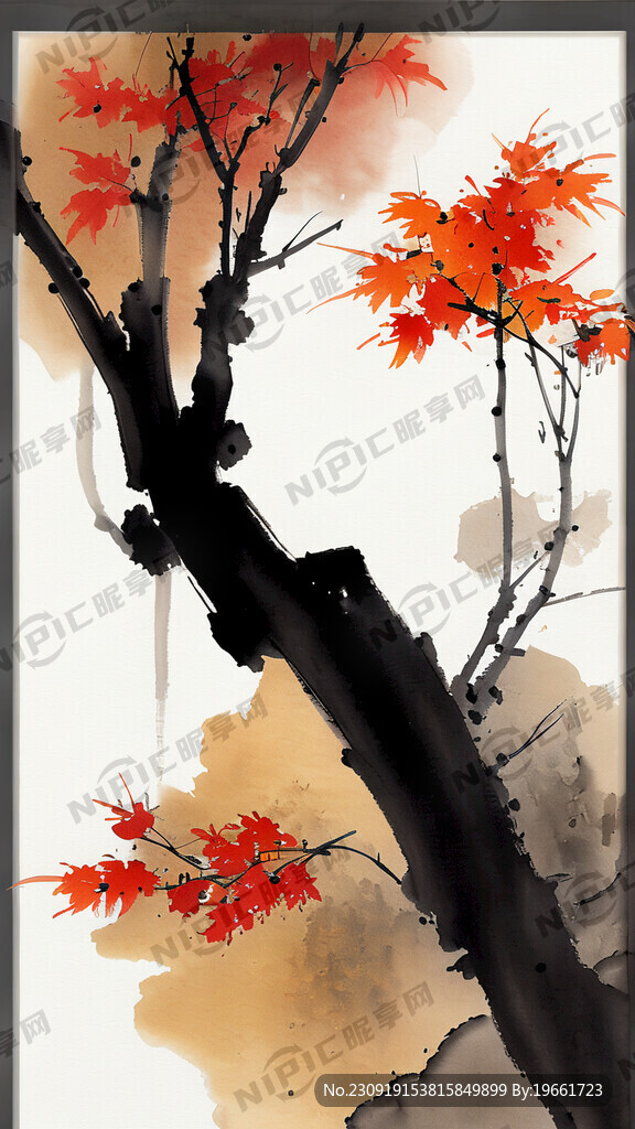 中秋节 明月 中国画 写意