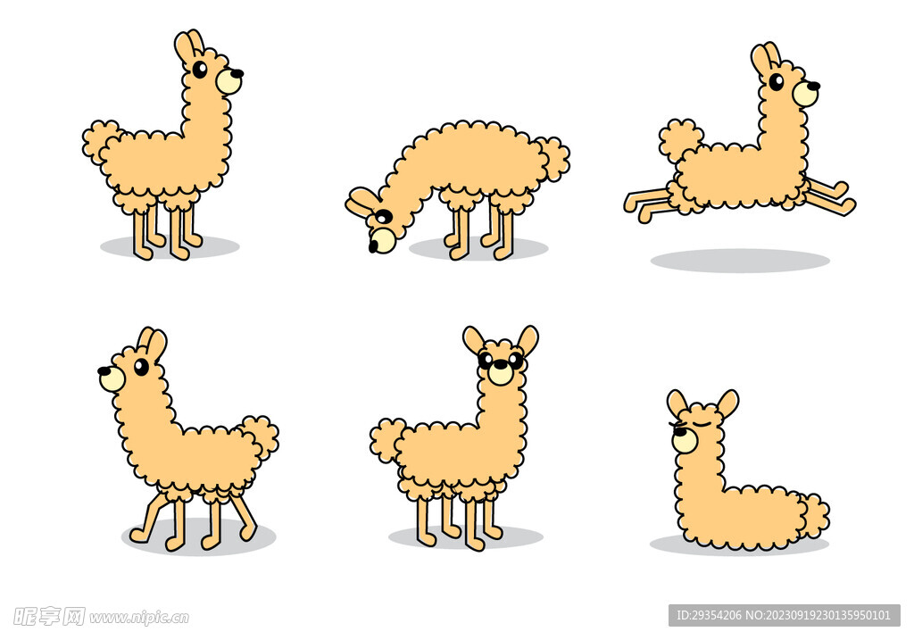 骆驼 羊驼矢量图片