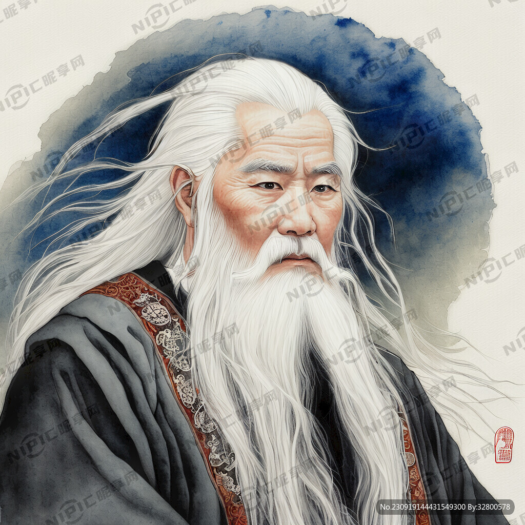 元始天尊 中国风 中式绘画