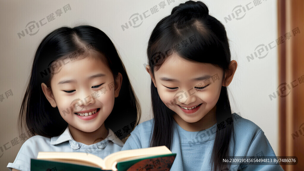 年轻妈妈微笑摸着女孩的头发