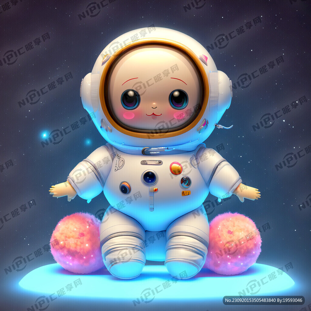 3D气垫材质虚拟梦幻萌可爱的太