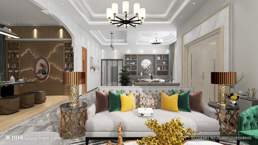 客厅餐厅茶室效果