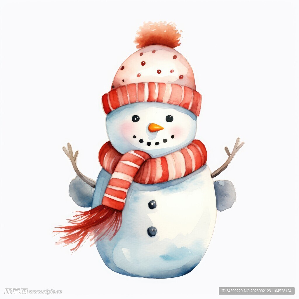 卡通雪人插画