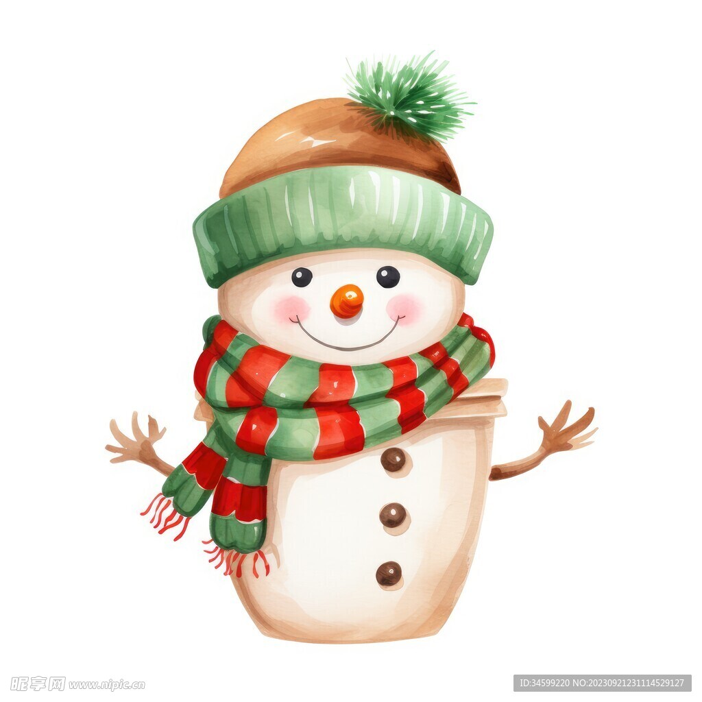 卡通雪人插画