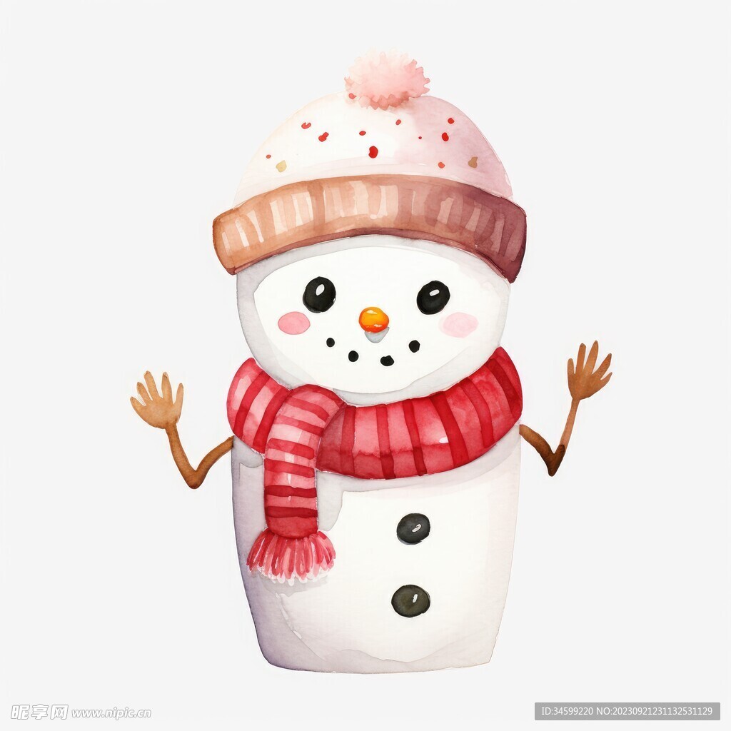 卡通雪人插画