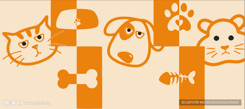猫狗卡通素材
