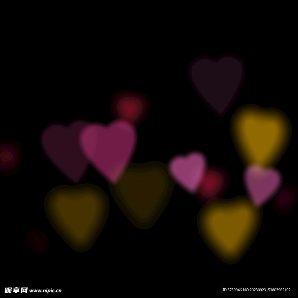 飞舞爱心光效光晕粒子背景