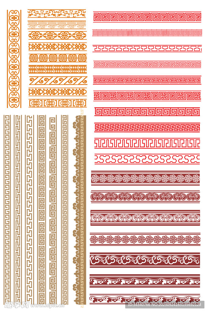 中式装饰花纹边框花边