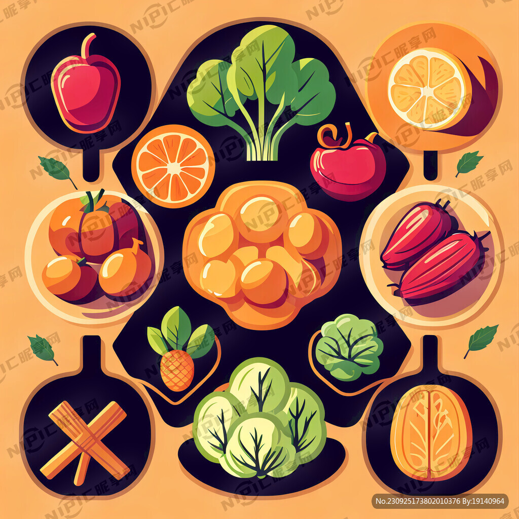 设计农产品相关的图标 线条