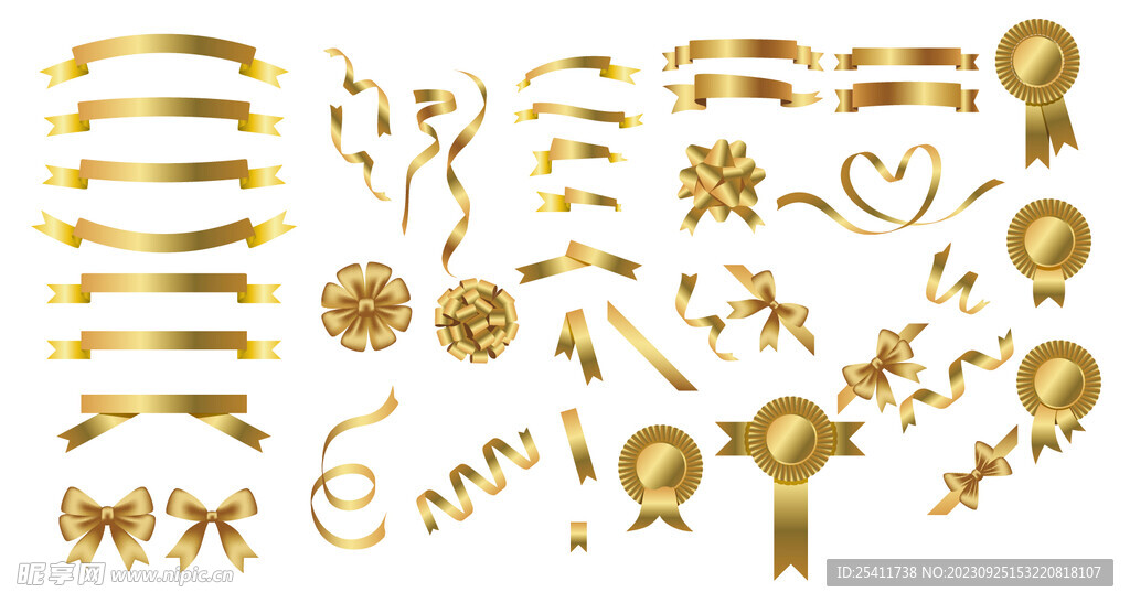 金色丝带装饰