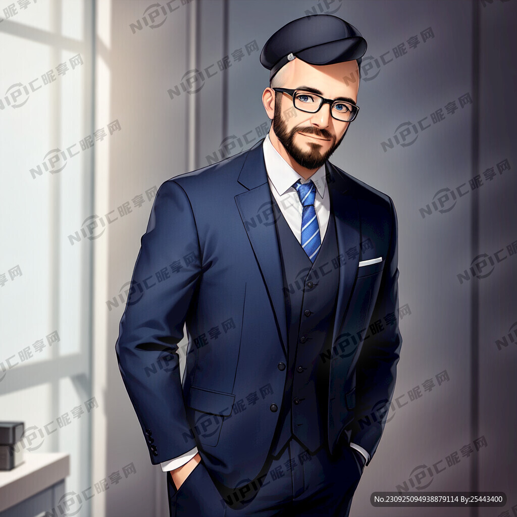 男士头像 上班族 带着眼镜