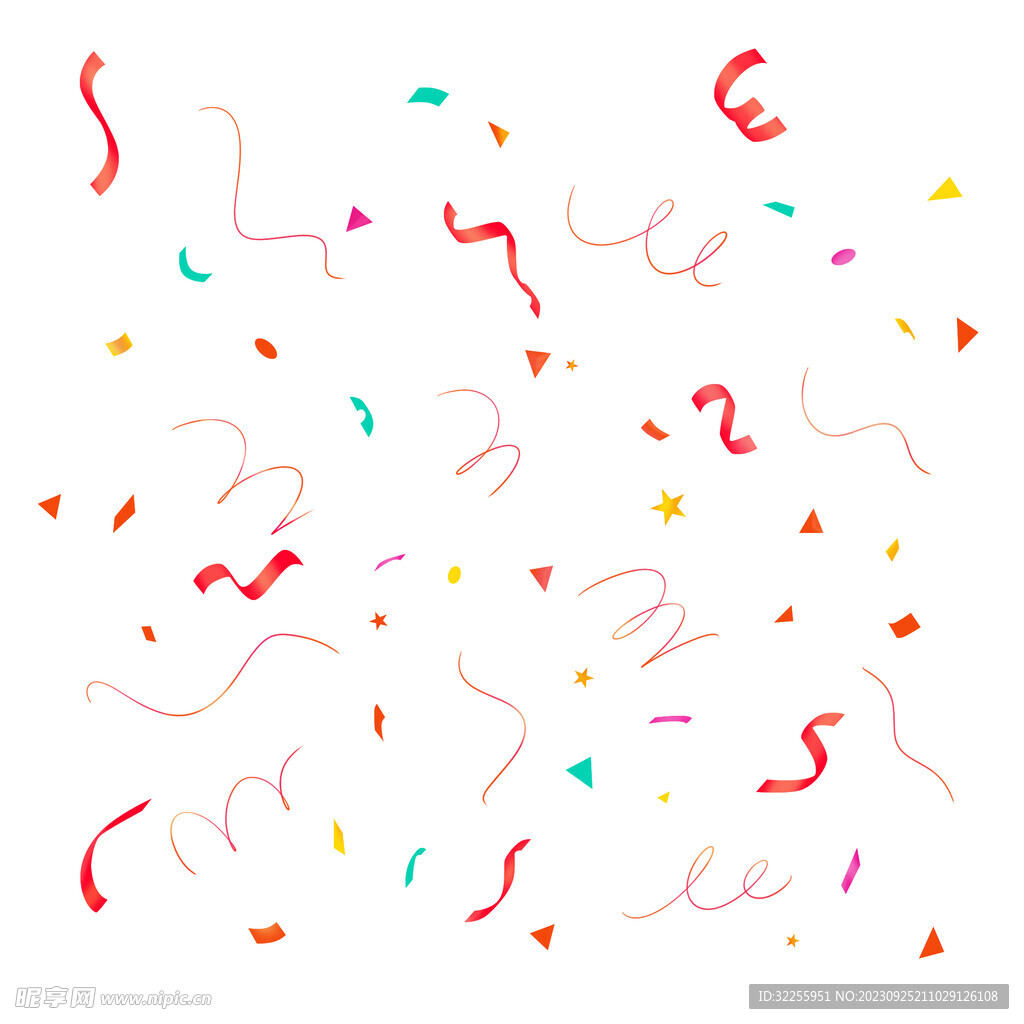 漂浮元素PNG彩带庆祝节日矢量