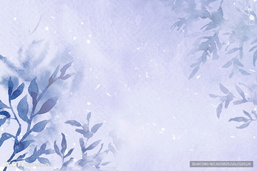 蓝色水彩婚礼背景