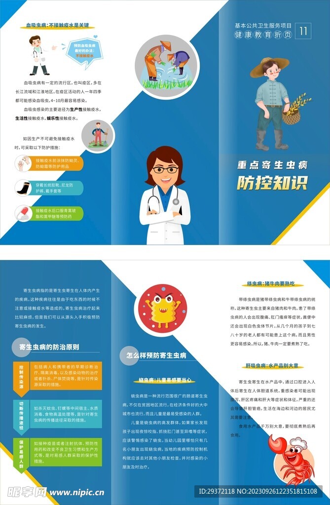 重点寄生虫病公共卫生健康三折页