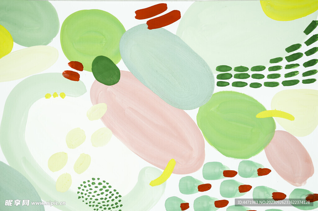 绿色水粉色块背景