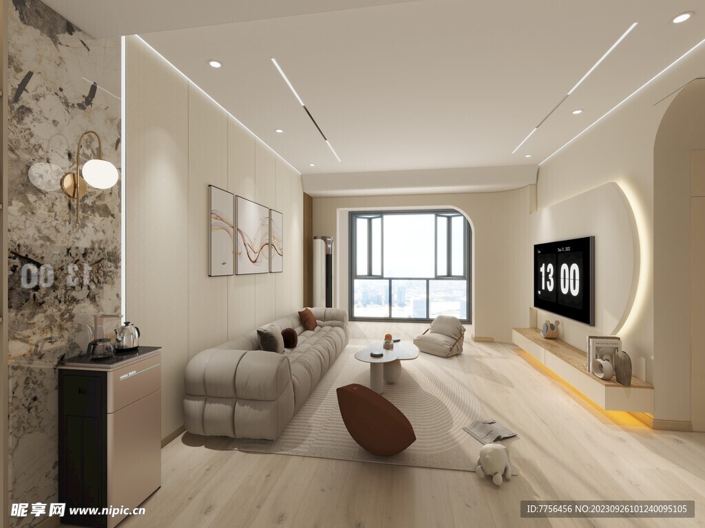 奶油风客厅效果