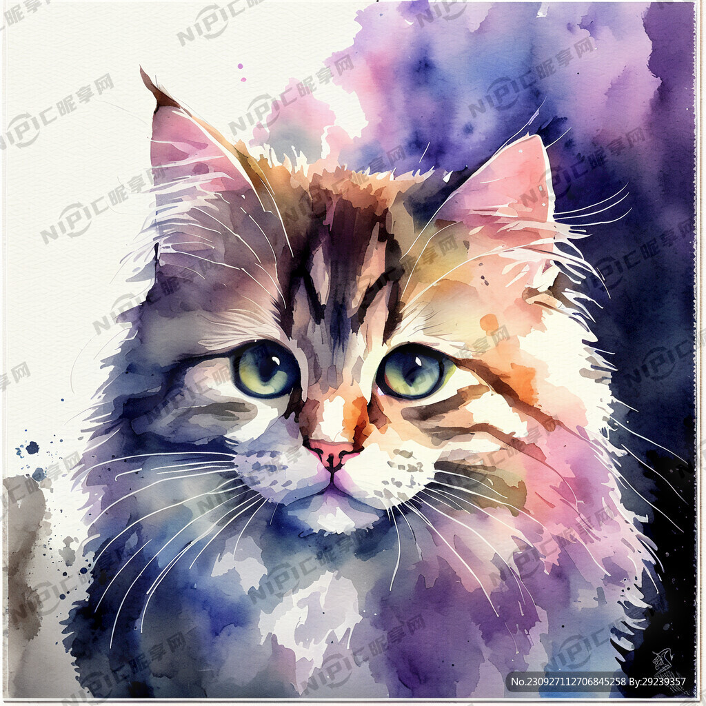 水彩猫咪