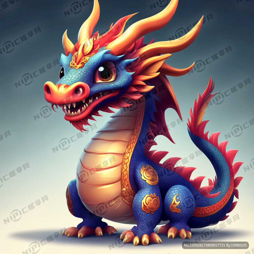 可爱的龙卡通吉祥物