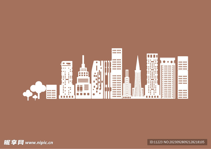 高楼建筑 线稿矢量