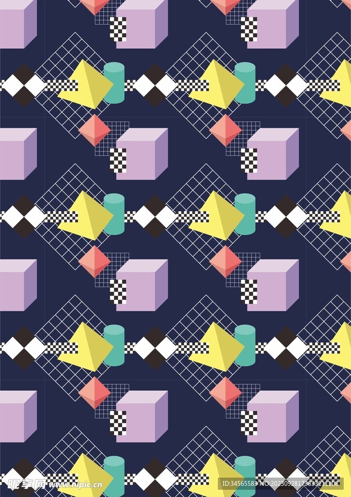 不规则立体 彩色 三角正方形