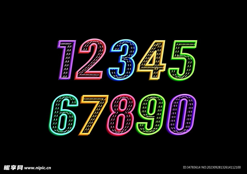 科技炫彩数字