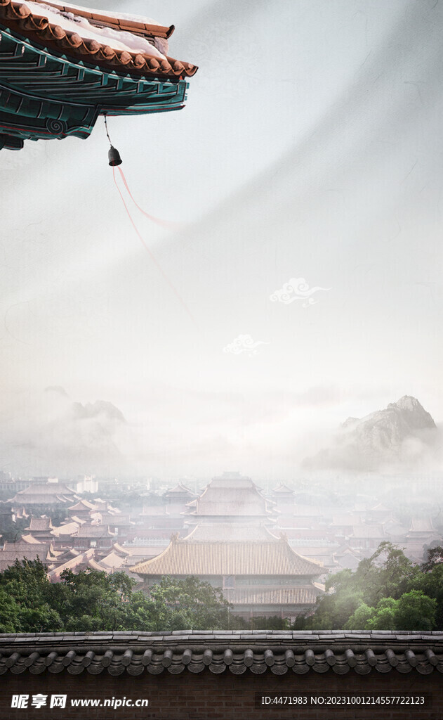 中式古风背景海报